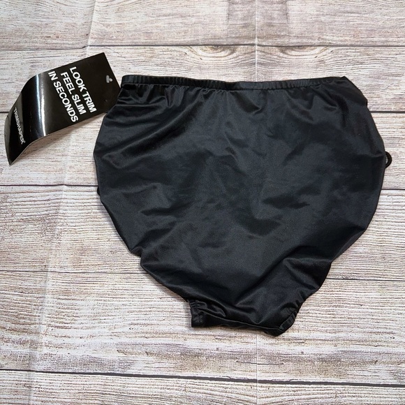 NWT TRIMSHAPER Black Scrunched Sides High Waist Tummy Control Bottoms Size 10 - Picture 7 of 8